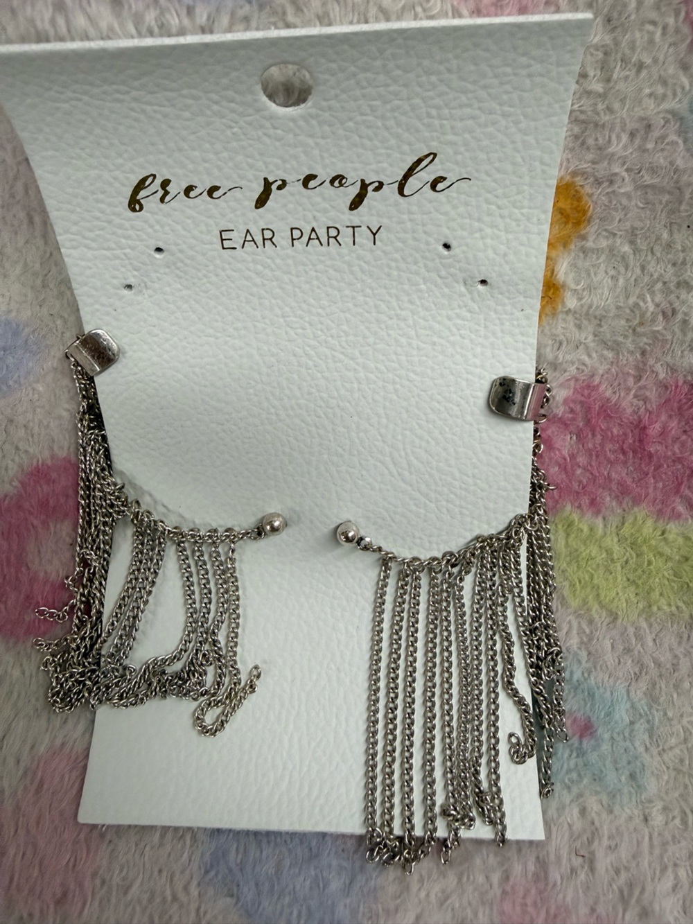 Free People Silver Fringe Chain Drop Earrings